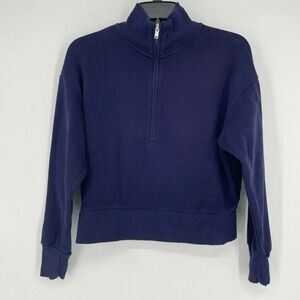 GAP Sweats Sweater Women's Sz XS Purple Pullover Half Zip Mock Neck Long Sleeves